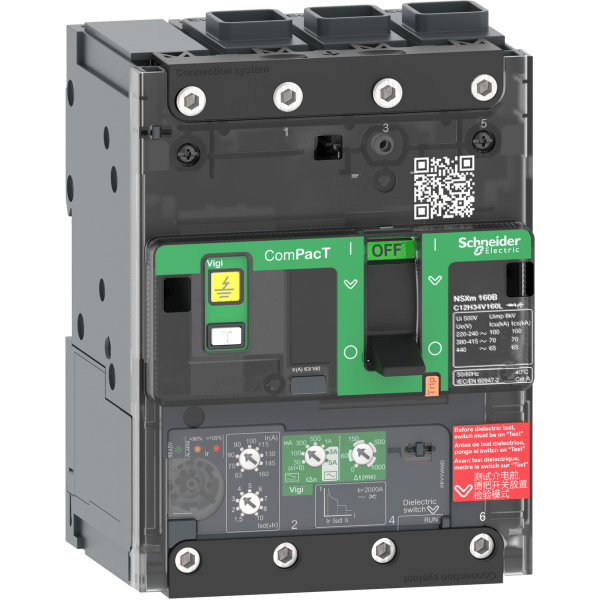 Circuit breaker, ComPacT NSXm 160B-C12B344V160L