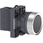 XA2EA21 - round black push-button Ø 22 - flush spring return - 1NO