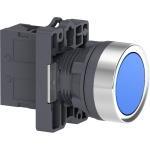 XA2EA61 - round blue push-button Ø 22 - flush spring return - 1NO