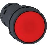 XB7NA45 - Monolithic push button, plastic, red, Ø22, spring return, unmarked, 1 NO + 1 NC