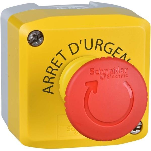 XALK1781 - yellow station - 1 red mushroom head pushbutton Ø40 turn to release 1NC