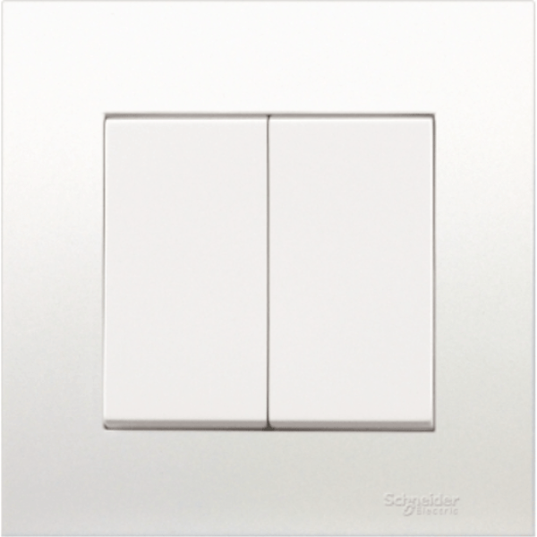 KB32_1_WE - Switch, Vivace, 16AX, 250V, 1 way, 2 gang, white