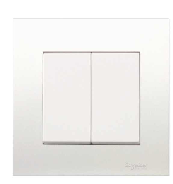 KB32_1_WE - Switch, Vivace, 16AX, 250V, 1 way, 2 gang, white