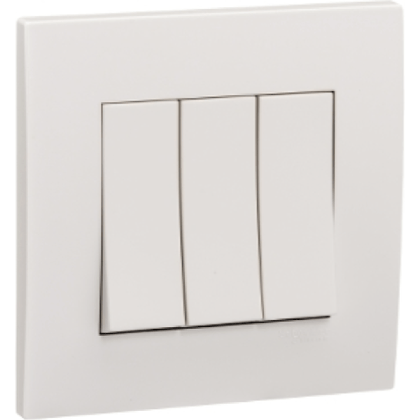 KB33_WE - Switch, Vivace, 16AX, 250V, 2 way, 3 gang, white