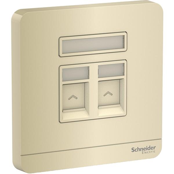 E8332TDRJS5_WG - AvatarOn, telephone + data socket, RJ45 Cat5E, shuttered, Wine Gold