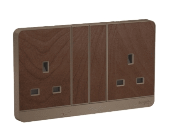 Avataron Switched Socket, Screw Terminal, Wood