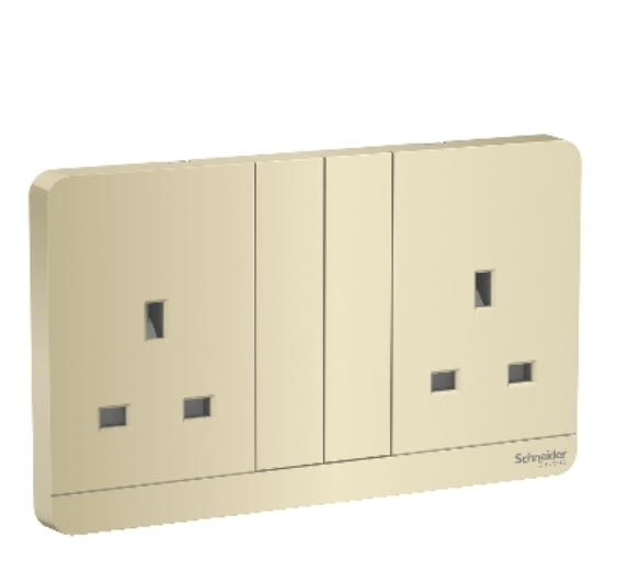 Avataron Switched Socket, Screw Terminal Wine Gold