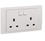 KB25_WE - Switched Socket, Vivace, 13A, 250V, 2 gang, white