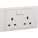 KB25_WE - Switched Socket, Vivace, 13A, 250V, 2 gang, white