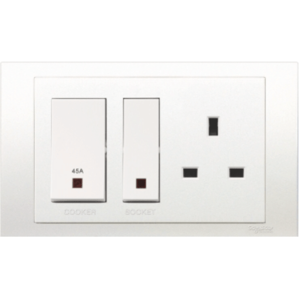 KBT15D45N - Cooker control unit, Vivace, 45A, 250V, white