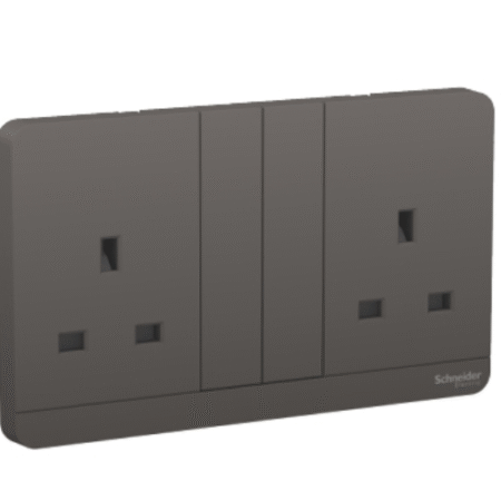 Avataron Switched Socket, Screw Terminal, Dark Grey