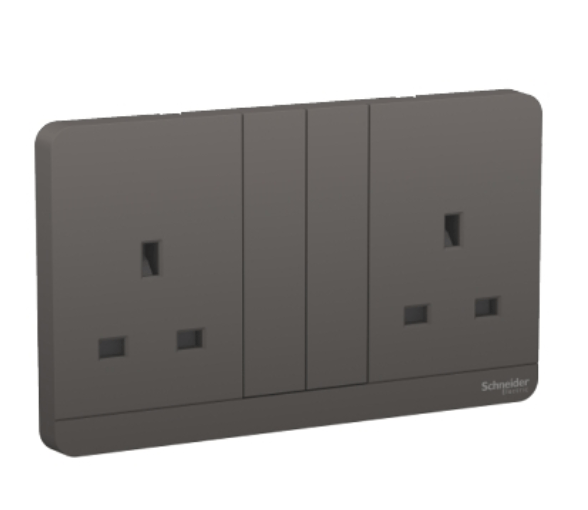 Avataron Switched Socket, Screw Terminal, Dark Grey