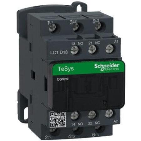 LC1D18M7 - Contactor, TeSys Deca, 3P(3NO), AC-3/AC-3e, <=440V, 18A, 220V AC 50/60Hz coil, screw clamp terminals