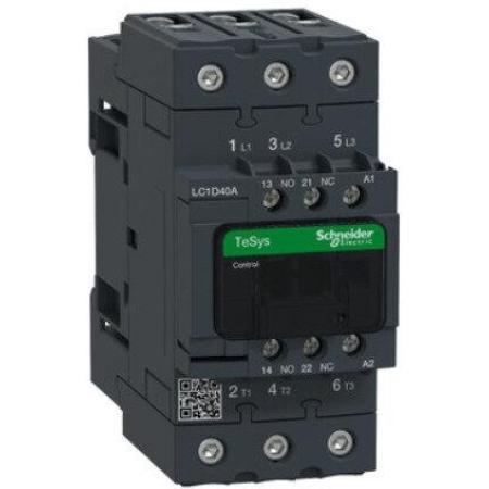 LC1D40AM7 - Contactor, TeSys Deca, 3P(3 NO), AC-3/AC-3e, <=400V, 40A, 220V AC 50/60Hz coil, screw clamp terminals