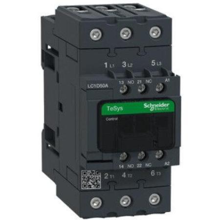 LC1D50AM7 - Contactor, TeSys Deca, 3P(3 NO), AC-3/AC-3e, <=400V, 50A, 220V AC 50/60Hz coil, screw clamp terminals