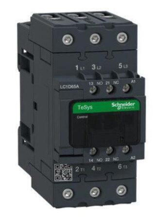 LC1D65AM7 - Contactor, TeSys Deca, 3P(3 NO), AC-3/AC-3e, <=400V, 65A, 220V AC 50/60Hz coil, screw clamp terminals
