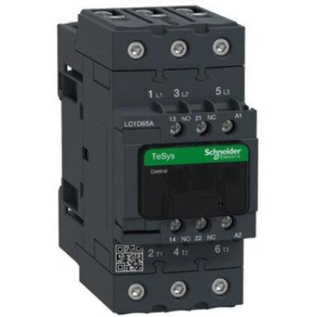 LC1D65AM7 - Contactor, TeSys Deca, 3P(3 NO), AC-3/AC-3e, <=400V, 65A, 220V AC 50/60Hz coil, screw clamp terminals