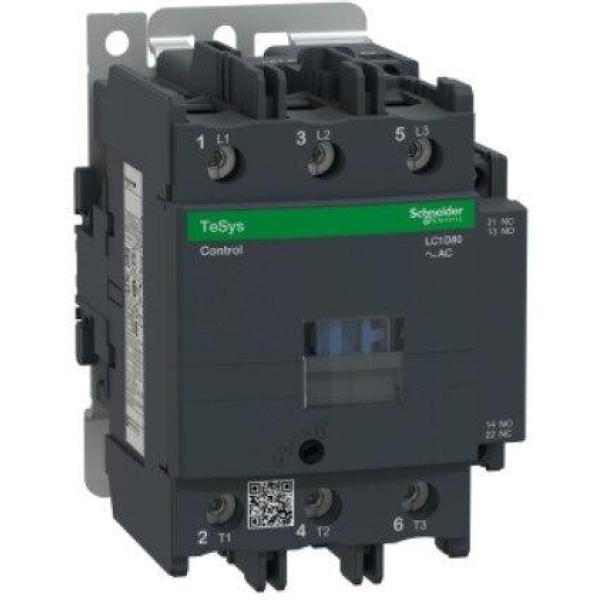 LC1D80M7 - Contactor, TeSys Deca, 3P(3NO), AC-3/AC-3e, <=440V, 80A, 220V AC 50/60Hz coil, screw clamp terminals