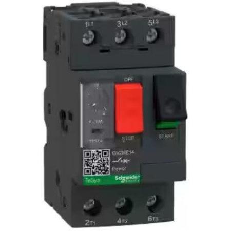 GV2ME14 - Motor circuit breaker, TeSys Deca, 3P, 6 to 10A, thermal magnetic, screw clamp terminals, button control