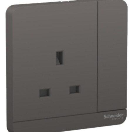 E8315_DG - Switched socket, AvatarOn, complete product, screw terminal, IP20, dark grey