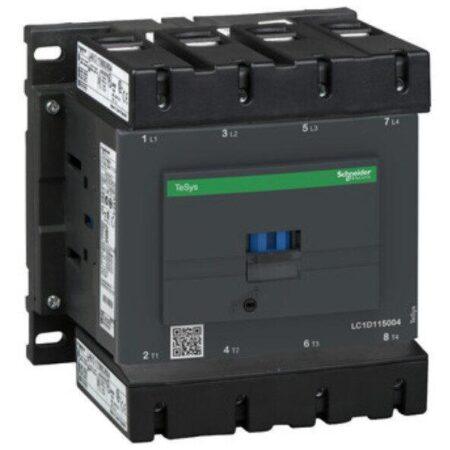 LC1D115004M7 - TeSys D contactor - 4P(4 NO) - AC-1 - <= 440 V 200 A - 220 V AC 50/60 Hz coil