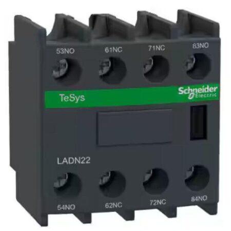 LADN22 - Auxiliary contact block, TeSys D, 2NO + 2NC, front mounting, screw clamp terminals