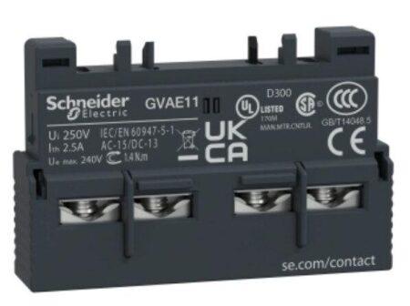 GVAE11 - GVAE11, TeSys GV2 & GV3, auxiliary contact, 1 NO + 1 NC