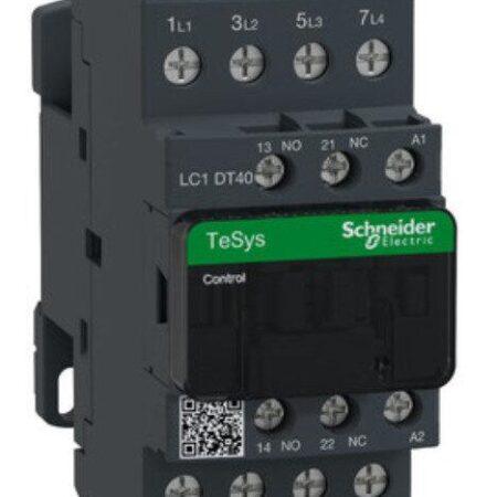 LC1DT40M7 - Contactor, TeSys Deca, 4P(4 NO), AC-1, <= 440V, 40A, 220V AC 50/60Hz coil, screw terminal