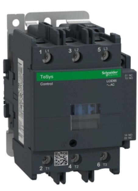LC1D95M7 contactor, TeSys Deca, 3P(3NO), AC-3/AC-3e, 440V, 95A, 220V AC 50/60Hz coil, screw clamp terminals