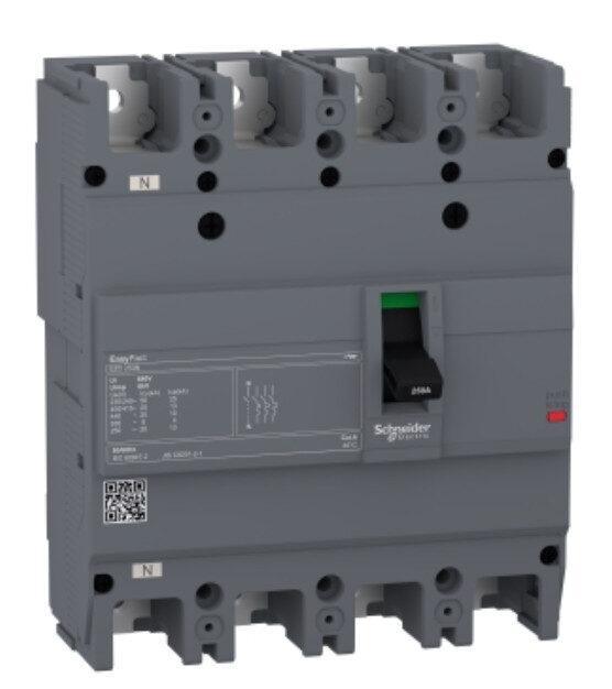 EZC250N4250 - circuit breaker, EasyPact EZC250N, TMD, 250A, 4 poles 3d