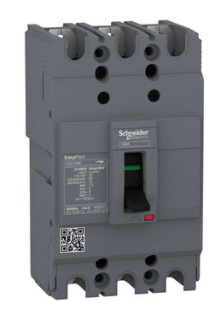 EZC100F3030 - circuit breaker,EasyPact EZC100F ,TMD, 30A ,3 poles 3d