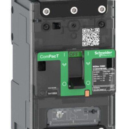 C11N3TM100L - circuit breaker ComPacT NSXm N (50 kA at 415 VAC), 3P 3d, 100 A rating TMD trip unit, EverLink connectors