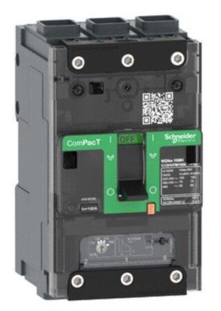 C11N3TM063L - circuit breaker ComPacT NSXm N (50 kA at 415 VAC), 3P 3d, 63 A rating TMD trip unit, EverLink connectors