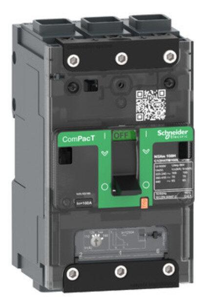 C11B3TM063L - circuit breaker ComPacT NSXm B (25 kA at 415 VAC), 3P 3d, 63 A rating TMD trip unit, EverLink connectors