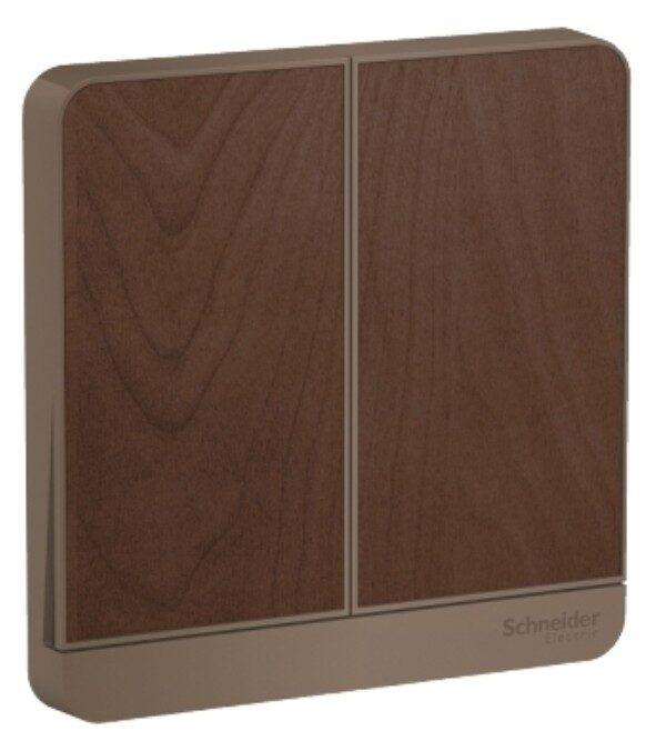 E8332L2LED_WD - AvatarOn, 2 switches, 16AX, 250V, 2 way, LED, Wood