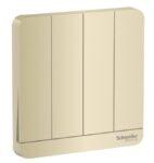 E8334L2_WD - AvatarOn, 4 switches, 16AX, 250V, 2 way, Wood