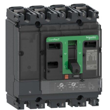 C25F6TM250 - Circuit breaker, ComPacT NSX250F, 36kA/415VAC, 4 poles 3D (neutral not protected), TMD trip unit 250A