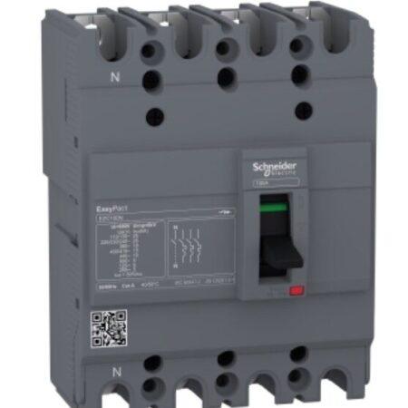 EZC100N4025 - circuit breaker Easypact EZC100N - TMD - 25 A - 4 poles 3d