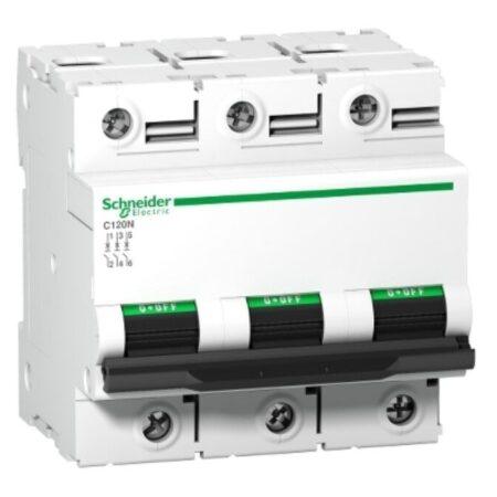 A9N18367 - Miniature circuit breaker (MCB), Acti9 C120N, 3P, 100A, C curve, 10000A (IEC/EN 60898-1), 10kA (IEC/EN 60947-2)