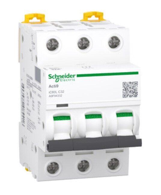 A9F94332 - Miniature circuit-breaker, Acti9 iC60L, 3 pole, 32 A, C curve, 15000 A (IEC 60898-1), 20 kA (IEC 60947-2)