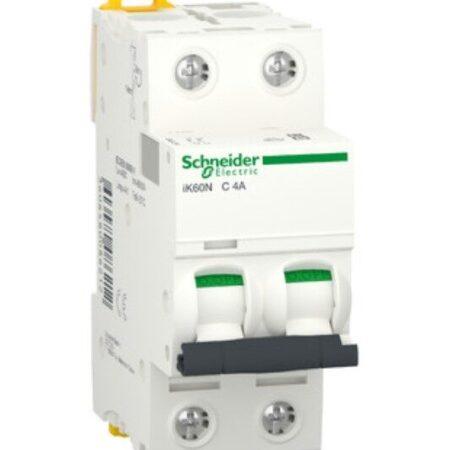 A9K24204 - Miniature circuit-breaker, Acti9 iK60N, 2P, 4 A, C curve, 6000 A (IEC 60898-1)
