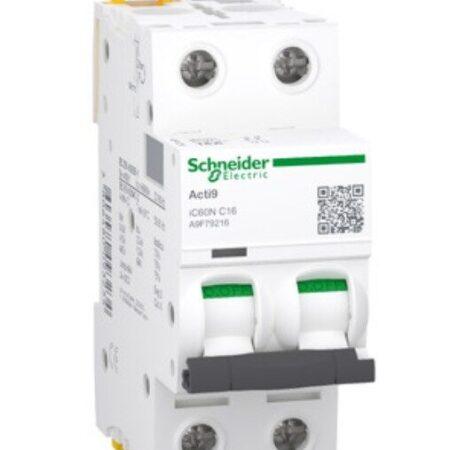 A9F79216 - Miniature circuit-breaker, Acti9 iC60N, 2 pole, 16 A, C curve, 6000 A (IEC 60898-1), 10 kA (IEC 60947-2)